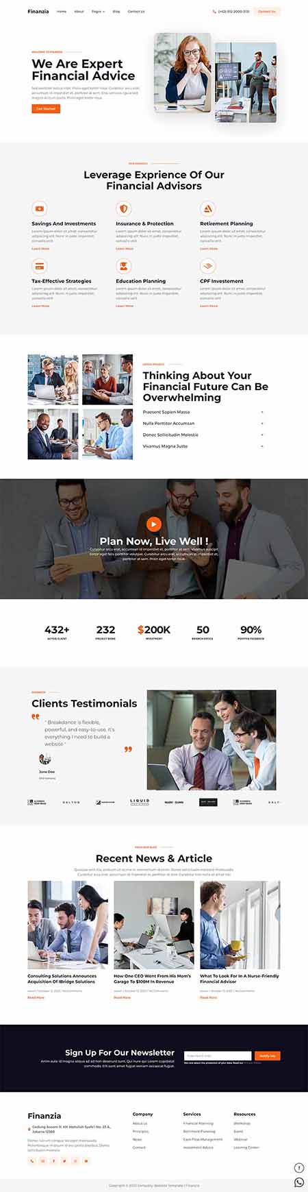 finanzia - template website company profile - full mid