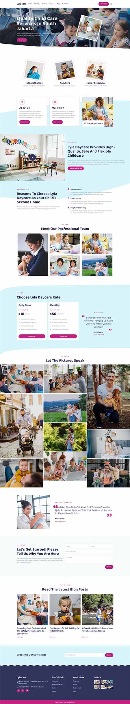 lylacare - template website daycare, preschool, dan PAUD - full mid
